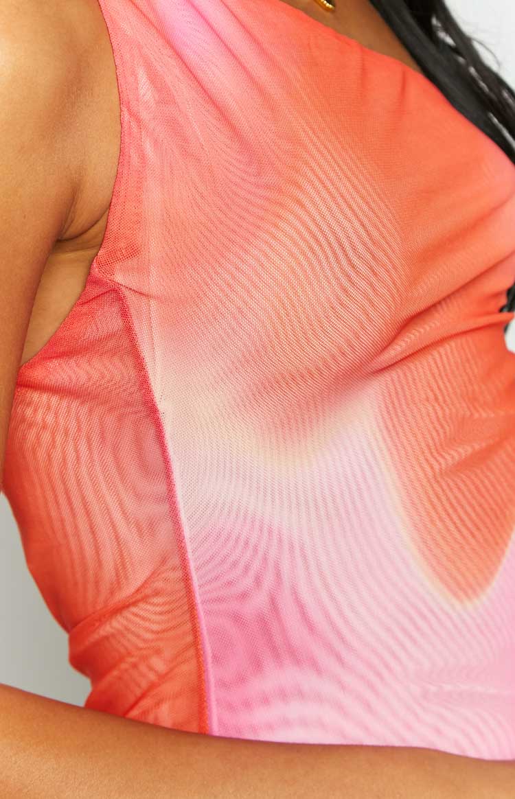 Yas Pink Print One Shoulder Mini Dress Image