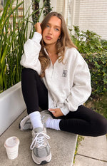 Yazmin Grey Marl Quarter Zip Jumper Image