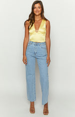 Daffodil Yellow Satin Top Image