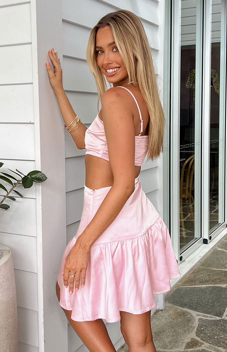 Your Fantasy Pink Satin Mini Dress Image