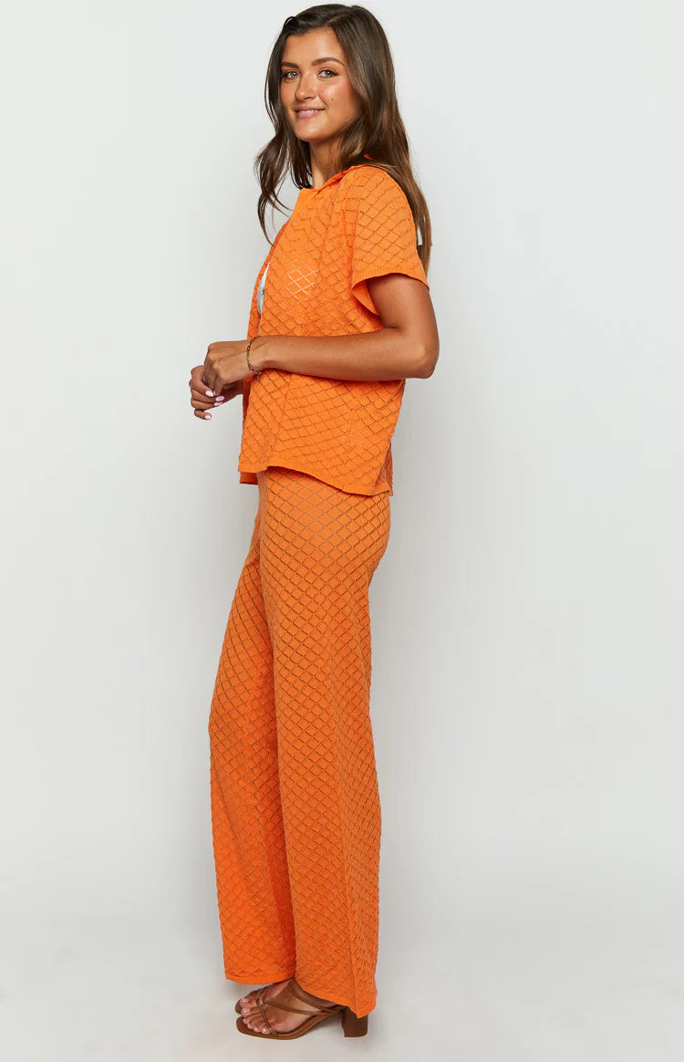 Zaida Orange Knit Pants