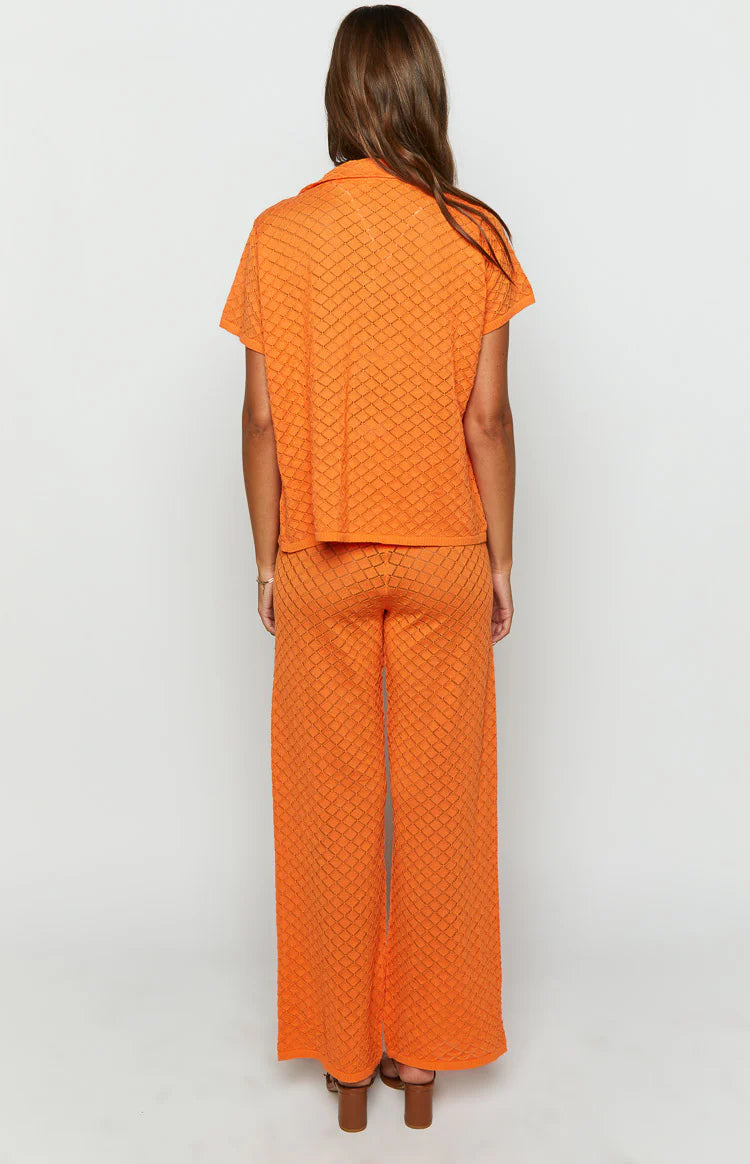 Zaida Orange Knit Pants