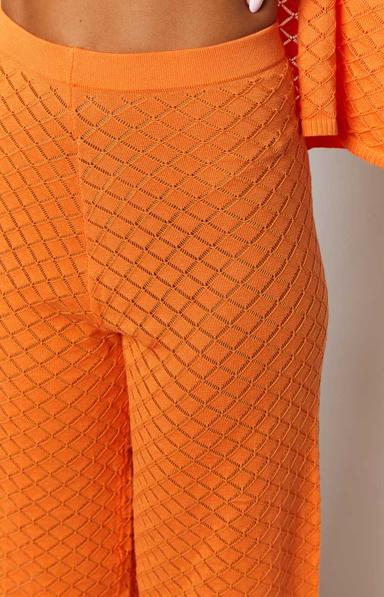 Zaida Orange Knit Pants Image