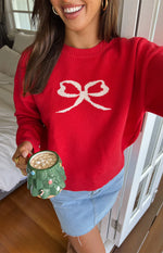 Zami Red Bow Sweater