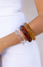 Zantie Tortoiseshell Resin Square Bangle Image