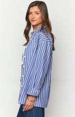 Zariah Blue Striped Long Sleeve Shirt Image
