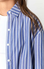 Zariah Blue Striped Long Sleeve Shirt Image