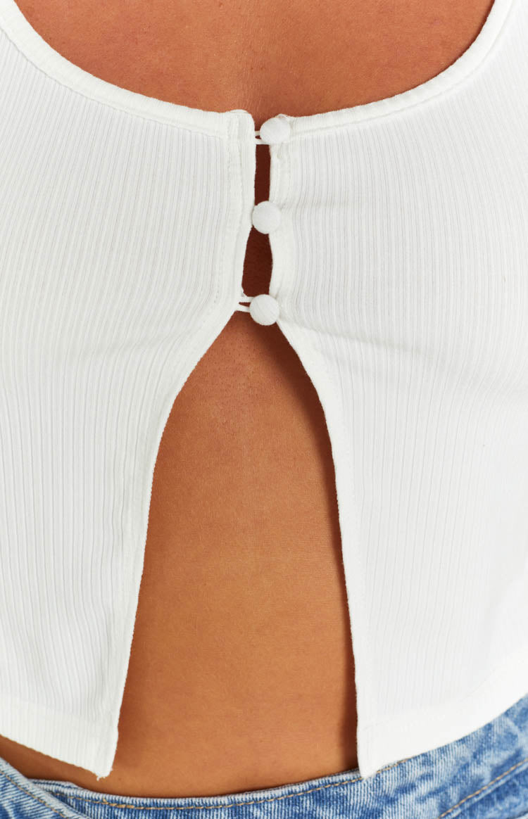Zaylia Split Front White Crop Top Image