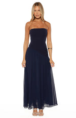 Zelia Strapless Navy Maxi Dress