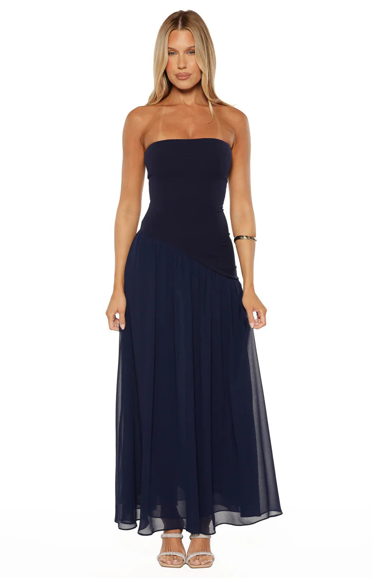 Zelia Strapless Navy Maxi Dress Image
