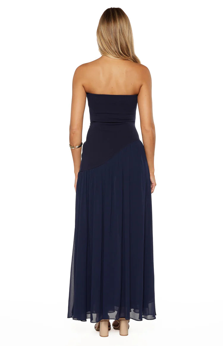 Zelia Strapless Navy Maxi Dress Image
