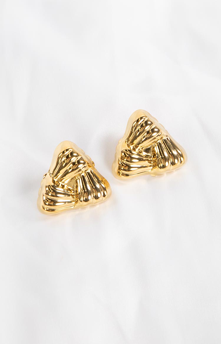 Zodie Gold Triangle Statement Stud Earrings Image