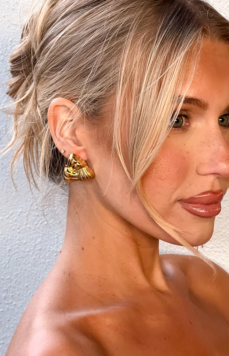 Zodie Gold Triangle Statement Stud Earrings Image