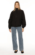 Ace Black Oversized Puffer Jacket Image