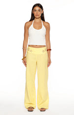 Alamara Yellow Floral Detail Wide Leg Pants - PRE ORDER