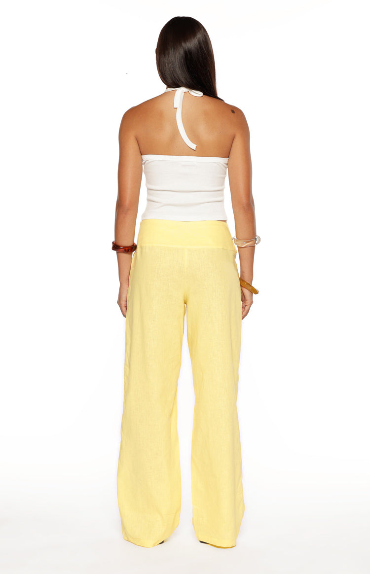 Alamara Yellow Floral Detail Wide Leg Pants Image
