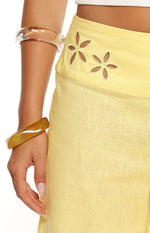Alamara Yellow Floral Detail Wide Leg Pants Image