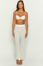 Ash White Floral Pants Image