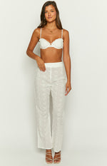 Ash White Floral Pants Image