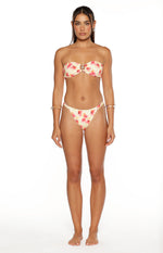 Cabana Yellow and Pink Floral Print Bikini Bottoms Image