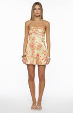 Chantell Yellow Bloom Mini Dress Image