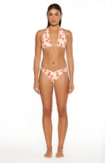 Coraya Yellow and Pink Floral Print Wrap Bikini Bottoms