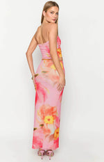 Esha Pink Floral Maxi Skirt