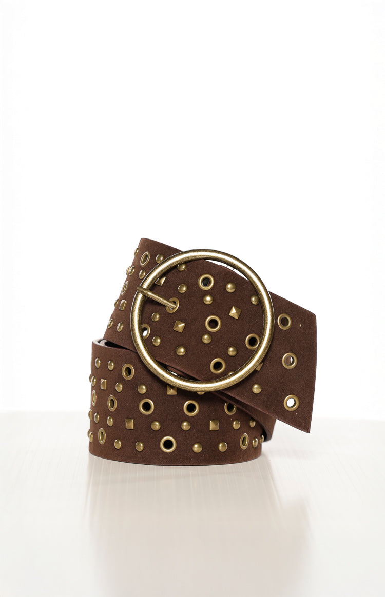 Fawn Brown Stud Circle Belt Image