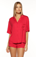 Jamey Burgundy Pajama Shirt Image