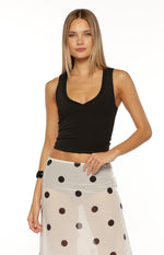 Langley Black V-Neck Tank Image