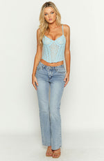 Louisa Light Blue Corset Top Image