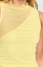 Luca Yellow Mesh Maxi Dress
