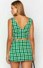 Miranda Green Check Mini Skirt