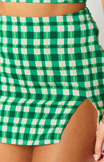 Miranda Green Check Mini Skirt