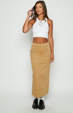 My Way Tan Maxi Skirt Image