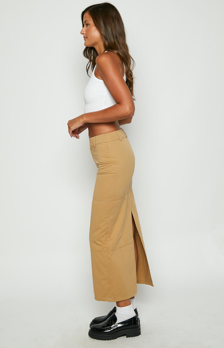 My Way Tan Maxi Skirt Image