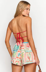 Ottie Dolce Vita Print Shorts Image