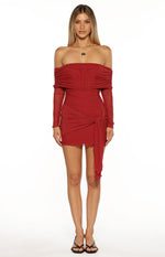 Paige Red Off The Shoulder Mini Dress Image