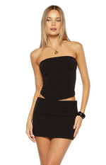 Perla Black Low Waisted Mini Skirt Image