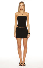 Perla Black Low Waisted Mini Skirt Image