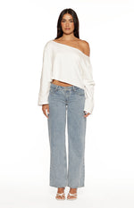 Phoenix White Off Shoulder Long Sleeve Top Image