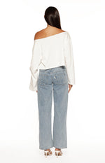 Phoenix White Off Shoulder Long Sleeve Top Image