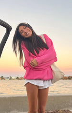 Adaline Pink Oversized Sweater Dress Image