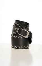 Raven Black Stud Wide Waist Belt Image