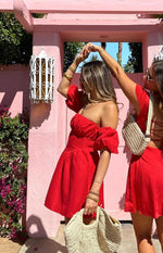 Love Lost Off The Shoulder Red Mini Dress Image