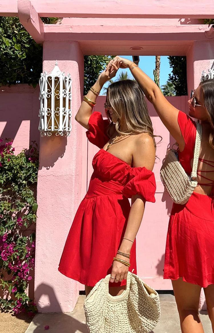 Love Lost Off The Shoulder Red Mini Dress Image