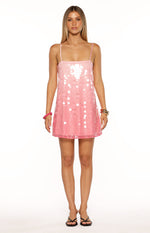Sansone Pink Ombre Sequin Mini Dress Image