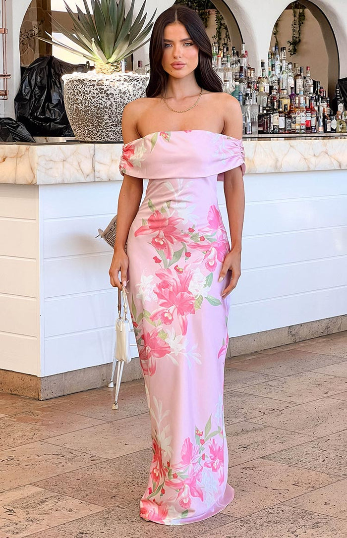 pink floral off the shoulder maxi dress Seraphina Print Sheath Orientation:Left Handed _medieval ZARA NEW FW23 SEQUINNED Airy lightweight chiffon delivers