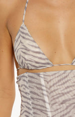 Some Nights White Zebra Print Mini Skirt Image