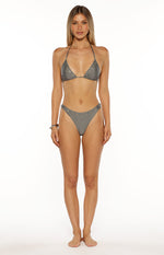 Talk That Talk Grey Sparkle Eyelet Bikini Bottoms Image